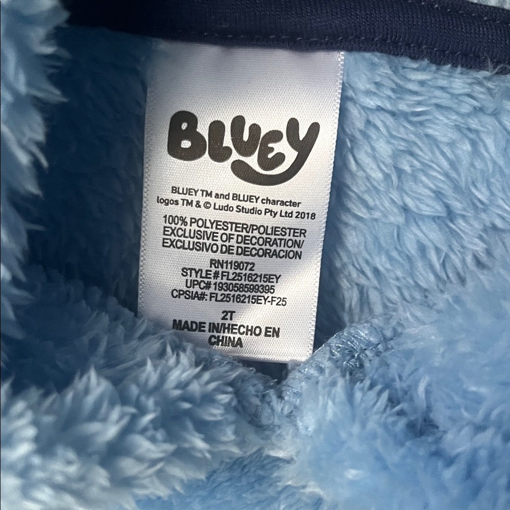 KIDS 🧒 Bluey Kids Fleece Hoodie - Light Blue - Picture 3 of 7